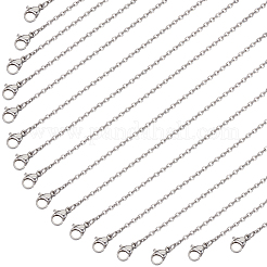 304ステンレススチールアズキチェーンネックレスセット20個  ステンレス鋼色  19.7インチ（50cm）&nbsp;STAS-SC0006-22P