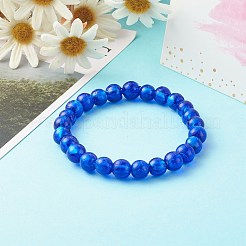手作りシルバーホイルガラスビーズストレッチブレスレット  ミックスカラー  内径：2-1/2インチ（6.2cm）&nbsp;BJEW-JB06464