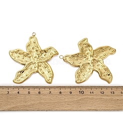 304ステンレススチール製ビッグペンダント  イオンプレーティング（ip）  花のチャーム  18KGP本金メッキ  56x49.5x3mm  穴：2.5mm&nbsp;X-STAS-Z142-16G