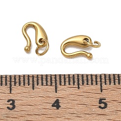 304ステンレススチールSフック留め具  丸カン付き  イオンプレーティング（ip）  長持ちメッキ  18KGP本金メッキ  7.5x6x1.5mm  穴：3mm&nbsp;SA-CBAF1D5-18G