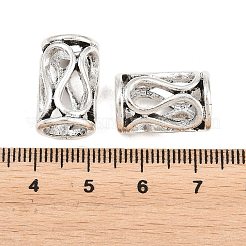 チベット風合金ヨーロピアンビーズ  中空柱  大穴ビーズ  アンティークシルバー  17.5x11mm  穴：8mm&nbsp;FIND-D041-02AS