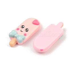 オペーク樹脂カボション  笑顔のアイスクリーム  ピンク  24x10x6~6.5mm&nbsp;RESI-XCP0002-51
