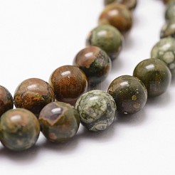 天然の流紋岩ジャスパービーズ連売り  ラウンド  カラフル  6mm  穴：1mm  約61個/連  14.9インチ〜15.1インチ&nbsp;G-G735-30-6mm