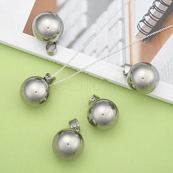 変色しにくいファッショナブルな304ステンレススチールのラウンドペンダント  ステンレス鋼色  28x25mm  穴：6.5x9mm&nbsp;STAS-R054-05