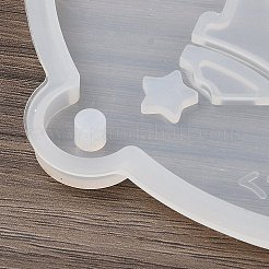 クリスマステーマの DIY シリコンペンダント型  レジン型  ホワイト  食べ物  98x85x6mm  穴：5mm&nbsp;SIMO-G007-01F