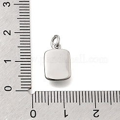 合成ターコイズペンダント  真鍮製のベゼル付き長方形チャーム  プラチナ  13x9x3.5mm  丸カン：5x0.8ミリ  内径：3mm。&nbsp;KK-N289-02P
