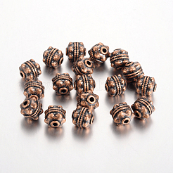 チベット風合金ビーズ  カドミウムフリー＆ニッケルフリー＆鉛フリー  ラウンド  赤銅鉱  10x10mm  穴：2mm.&nbsp;X-RLF0749Y-NF