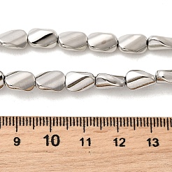 電気メッキガラスビーズセット  ツイスト  プラチナメッキ  9x6x4mm  穴：1mm  約45~46個/連  15.75''（40センチメートル）&nbsp;EGLA-F166-05A-P