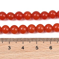 天然染め白翡翠ビーズ連売り  スムーズなラウンド  ファイヤーブリック  6mm  穴：1mm  約62個/連  14.96''（38センチメートル）&nbsp;GG-CBAEB22-B01-6mm-06