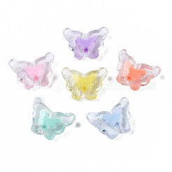 透明なアクリルビーズ  二層ビーズ  butterly  ミックスカラー  11x15x6mm  穴：2mm  約850個/500g&nbsp;TACR-S135-011