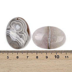 天然アメジストレースアゲートペンダント  楕円形のチャーム  グレードB  35x24.5~25x8mm  穴：1.5mm&nbsp;G-A244-12B-01
