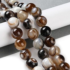 天然の瑪瑙ビーズ連売り  縞瑪瑙ビーズ  染め＆加熱  ラウンド  13mm  穴：1.8mm  約31個/連  15.63''（39.7センチメートル）&nbsp;G-NH0019-F02-01