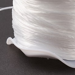 （不良見切り販売：軸変形）  フラット弾性クリスタルストリング  弾性ビーズ糸  ストレッチブレスレット作り用  ホワイト  0.8mm  約65.62ヤード（60m）/ロール&nbsp;EW-XCP0001-08