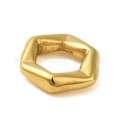 イオンプレーティング（IP）304ステンレス鋼リンクリング  六角  18KGP本金メッキ  17x19x4.5mm  内径：10x11mm&nbsp;STAS-C104-31G