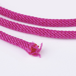 ナイロン編みコード  ブレスレットやジュエリー作りのためのミランコード織り糸  フクシア  3mm  約21.87ヤード（20m）/ロール&nbsp;NWIR-P018-03