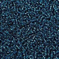 MIYUKIラウンドロカイユビーズ  日本製シードビーズ  （rr1445)染色銀裏地ブルージルコン  15/0  1.5mm  穴：0.7mm  約5555PCS /ボトル  10 G /ボトル&nbsp;SEED-JP0010-RR1445