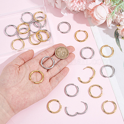 12ペア 2色 304ステンレススチール ハギーフープピアス  PVD真空メッキ  長持ちメッキ  ミックスカラー  26x3mm  6pairs / color&nbsp;EJEW-UN0003-17