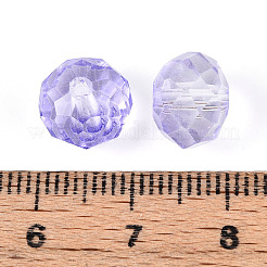ベーキングペイント透明ガラスビーズ  ロンデル  多面カット  紫色のメディア  9.5~10x7.5~8mm  穴：1.6mm&nbsp;X1-GLAA-N011-10mm-05