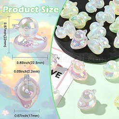 不透明で光るアクリルビーズ  アヒル  暗闇で光る  ミックスカラー  22.5x22x17mm  穴：2.2mm&nbsp;OACR-CJC0010-24