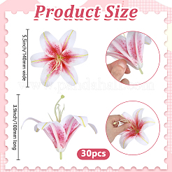 PVC製の人工ユリの花の頭  結婚式の家の装飾用  サクランボ色  140x48mm&nbsp;DIY-WH0591-594