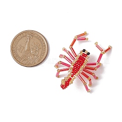 ガラスシードビーズペンダント2個  サソリチャーム  ミックスカラー  70x30x30mm  穴：2mm&nbsp;PALLOY-MZ00405