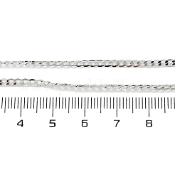 女性用真鍮カーブチェーンネックレス  304ステンレススチール製カニカン付き  ラックめっき  鉛フリー＆カドミウムフリー  長持ちメッキ  プラチナ  長さ17.72インチ(45cm) + 50~60mmエクステンダー&nbsp;NJEW-D302-39P