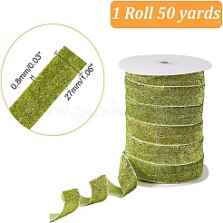 スパークルポリエステルリボン  キラキラリボン  服飾材料  黄緑  1-1/8インチ（27mm）  50ヤード/ロール&nbsp;OCOR-WH0082-158A-02