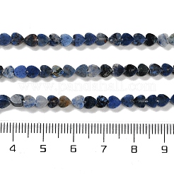 天然石ソーダライトビーズ連売り  ハート  4x4x2mm  穴：1mm  約87~91個/連  13.78''~14.17''（35~36センチメートル）&nbsp;G-M403-A08-01