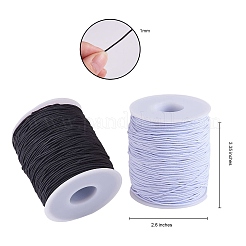3ロール3スタイルの弾性コード  DIYのジュエリーには  フラット＆ラウンド  ミックスカラー  0.8~1mm  1ロール/スタイル&nbsp;EC-SZ0001-09