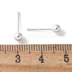 S999 ファインシルバー クリアキュービックジルコニア スタッドピアス  ラウンド  プラチナ  14x4mm&nbsp;EJEW-M064-01S-03