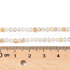 ナチュラルホワイトトパーズビーズ連売り  ラウンド  3mm  穴：0.5mm  約126個/連  14.96''（38センチメートル）&nbsp;G-RM250101-E9
