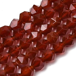 天然石カーネリアンビーズ連売り  スターカットラウンドビーズ  多面カット  染め＆加熱  7~8x7~8x7~8mm  穴：1mm  約46~47個/連  14.72''~15''（37.4~38.1センチメートル）&nbsp;G-Z119-A06-02
