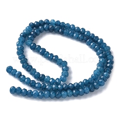 染め天然マレーシアジェイド翡翠ロンデルビーズ連売り  多面カット  藤紫色  4x2~3mm  穴：1mm  約110~115個/連  14インチ&nbsp;X-G-E316-2x4mm-54