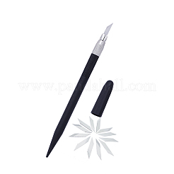レザークラフト鋼彫刻クラフトナイフキット  ナイフの替刃付き  工芸品用  ステンレス鋼色  14cm&nbsp;PURS-PW0003-117