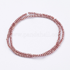 電気メッキガラスビーズセット  フル虹メッキ  多面カット  ロンデル  レッド  3x2mm  穴：0.8~1mm  約135~140個/連  11.81~13.38インチ（30~34cm）&nbsp;X-GLAA-F078-FR07
