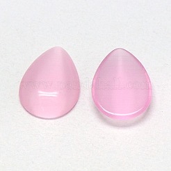 キャッツアイカボション  ティアドロップ  パールピンク  7x5x2mm&nbsp;CE-J001-5x7mm-12