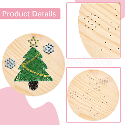 DIY ストリングアート キット セット  木の板入り  プラスチックホルダーアクセサリー  鉄の釘とネジ  ポリエステル糸  ツリー  19x3mm  94pc&nbsp;DIY-WH20050-55B