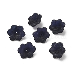 透明なアクリルビーズ  艶消し  花  ブラック  11x4.5mm  穴：1mm  PLの卸売561&nbsp;X-PL561-12