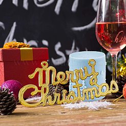 DIYのクリスマス模様のキャンドルモールド  レジン型  プラスチック製トランスファーピペット、計量カップ、スプーン付き  ラテックス指サック  ネイルアートスパンコール  ミックスカラー  77x68mm  内径：55mm  1 PC&nbsp;DIY-PH0004-96
