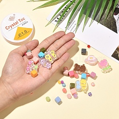 DIYジュエリーセット製作キット  混合形状の模造ゼリーと不透明および透明のアクリルビーズを含む  伸縮性ストレッチスレッド  ミックスカラー  ビーズ：104個/セット&nbsp;DIY-YW0003-76