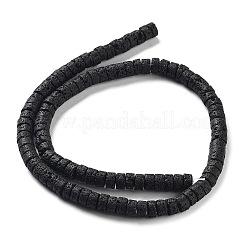 天然溶岩岩ビーズ連売り  フラットラウンド/ディスク  6x3~3.5mm  穴：0.5mm  約105個/連  14.96''（38センチメートル）&nbsp;G-D085-B01-01