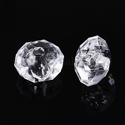 透明なアクリルビーズ  多面カット  ロンデル  透明  8~8.5x5.5mm  穴：1.8mm  約3120個/500g&nbsp;MACR-S296-56A