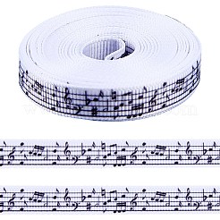 ポリエステルリボン  ギフトアクセサリー  音符  3/8インチ（10mm）&nbsp;OCOR-WH20061-009