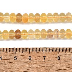 天然な黄色の蛍石ビーズ連売り  ロンデル  7x4.5mm  穴：1mm  約90~92個/連  15.75''（40センチメートル）&nbsp;G-D103-B01-01