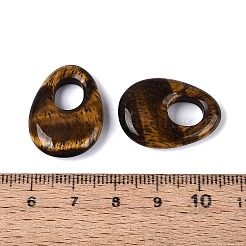 天然石タイガーアイペンダント  ティアドロップチャーム  24.5~25x18~18.5x5.5~6.5mm  穴：8.5~9.5x7~7.5mm&nbsp;G-N361-06E