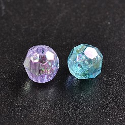 環境に優しい透明アクリルビーズ  多面カット  ラウンド  ABカラー  ミックスカラー  6mm  穴：1mm  約5000個/500g&nbsp;PL642