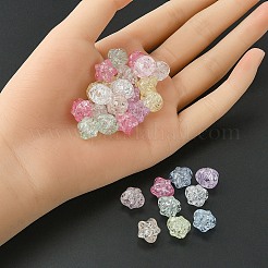 クリアクラックアクリルビーズ  スター  ミックスカラー  11x11.5x9.5mm  穴：2mm&nbsp;CACR-YW0001-08