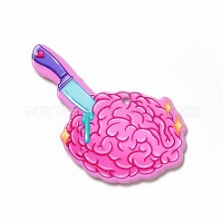 ハロウィンプリントアクリルパーツ  脳の模様  36x40x2mm  穴：1.8mm&nbsp;MACR-K330-08B