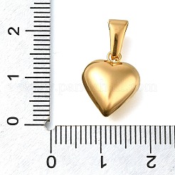 イオンプレーティング（IP）304ステンレスペンダント  ハートチャーム  ゴールドカラー  14.5x12x7mm  穴：7x3mm&nbsp;STAS-Z113-02G