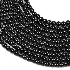 天然な黒スピネルラウンドビーズ連売り  3mm  穴：0.8mm  約135個/連  15.31''（38.9センチメートル）&nbsp;G-A130-3mm-32A